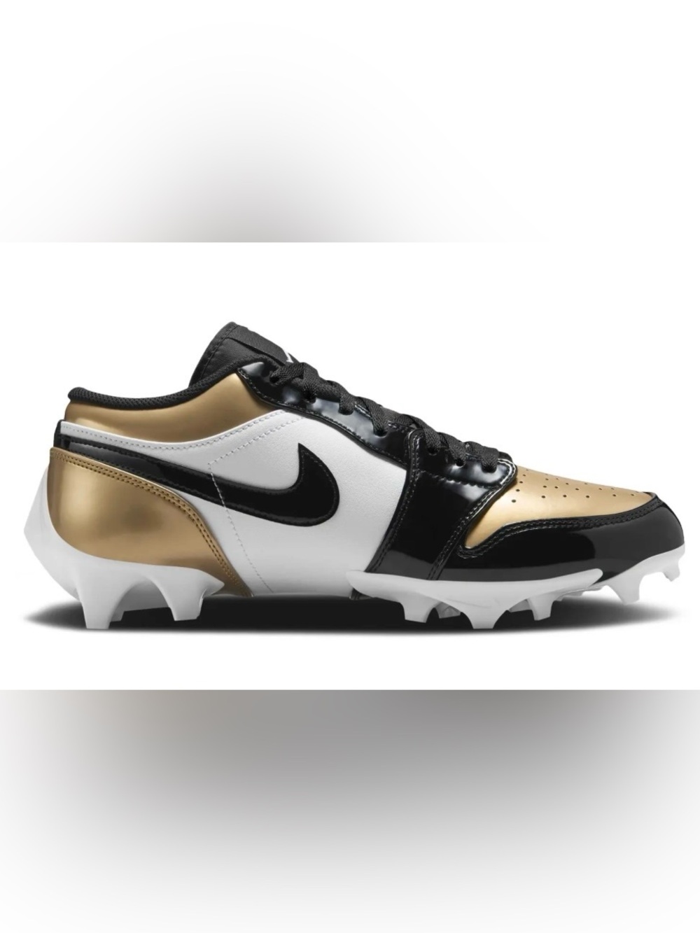 NWOT Air Jordan 1 Low TD Football Cleats Gold Toe Men’s Size 10 Metallic Gold